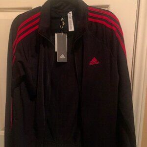 New, Never Worn - Adidas Women's Full Zip Track Jacket -Pink & Black (Size XL)
